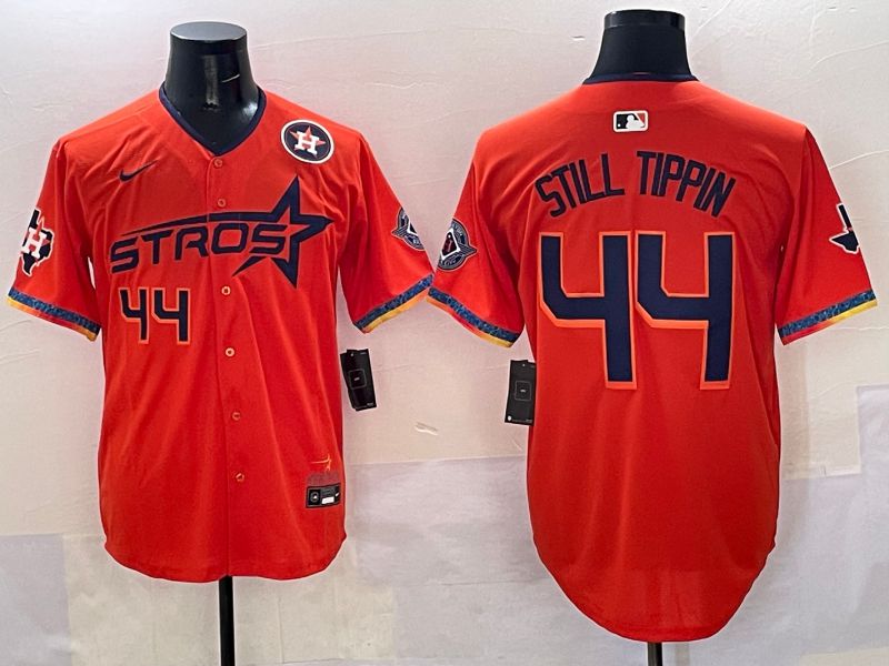 Men Houston Astros #44 Still Tippin Orange Fourth generation Joint Name 2025 Nike MLB Jersey style 6